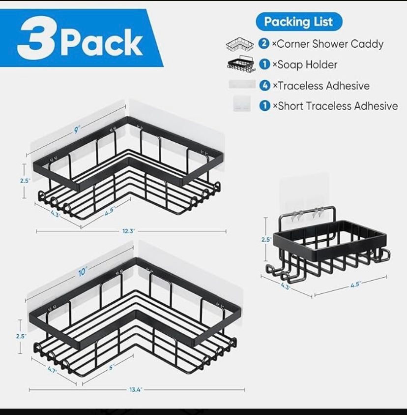 Organizador De Ducha Esquinero Pack X 3